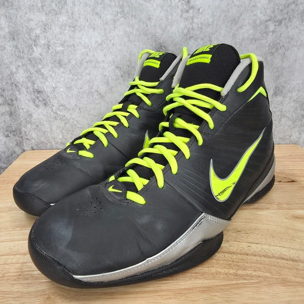 Nike Air Max Full Court 2 Black Volt Mens 12 High Top Basketball Shoes Sneakers